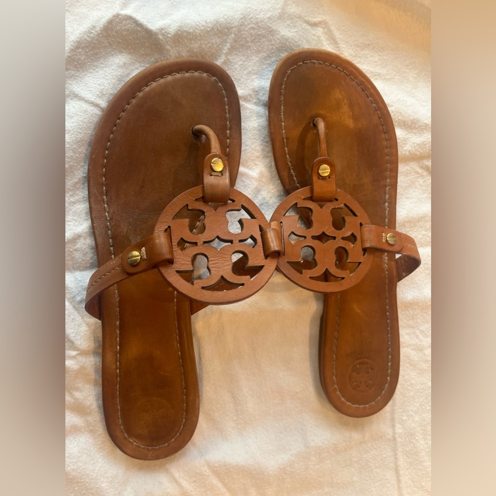 Tory Burch Miller Brown Leather Sandals